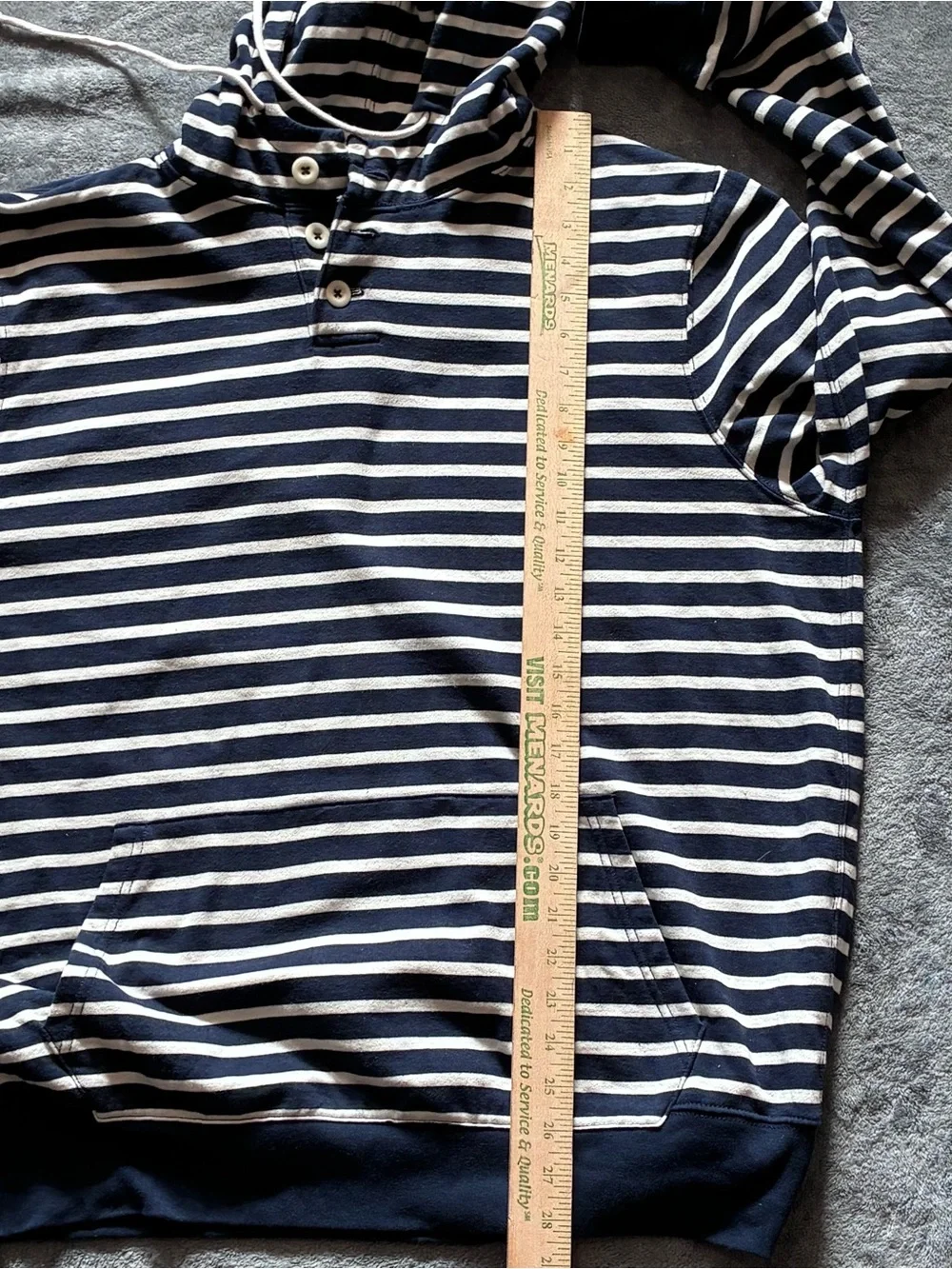 J.Crew Vintage Fleece Striped Hoodie Men’s XL Navy White Nautical Pullover